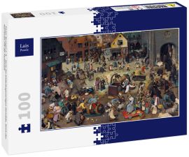 Lais Puzzle - Pieter Bruegel d. Ä. - Serie der bilderbogenartigen Gemälde, Streit des Karnevals mit der Fastenzeit - 100 Teile