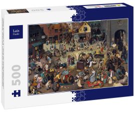 Lais Puzzle - Pieter Bruegel d. Ä. - Serie der bilderbogenartigen Gemälde, Streit des Karnevals mit der Fastenzeit - 500 Teile