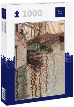 Lais Puzzle - Egon Schiele - Segelschiffe im wellenbewegtem Wasser (Der Hafen von Triest) - 1.000 Teile