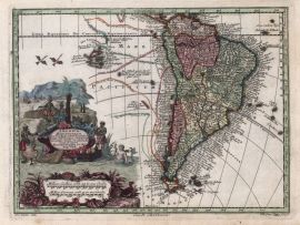 Lais Puzzle - Matthäus Seutter Landkarte - Atlas Novas Indicibus Instructus (1744) - America Meridionalis - Motivserie - 1.000 Teile