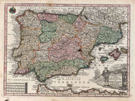 Lais Puzzle - Matthäus Seutter Landkarte - Atlas Novas Indicibus Instructus (1744) - Hispaniae et Portugalliae (Spanien und Portugal) - Motivserie - 500 Teile