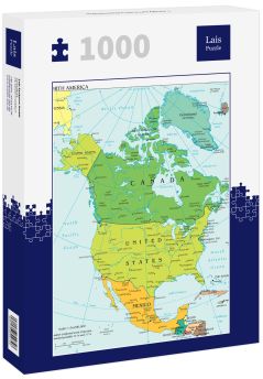 Lais Puzzle - Landkarte Nordamerika - 1.000 Teile