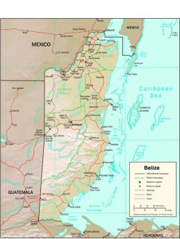 Lais Puzzle - Physische Landkarte Belize - 500 Teile