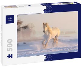 Lais Puzzle - Weißes Pferd im Schnee - 500 Teile