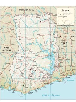 Lais Puzzle - Physische Landkarte Ghana - 500 Teile