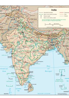 Lais Puzzle - Physische Landkarte Indien - 1.000 Teile