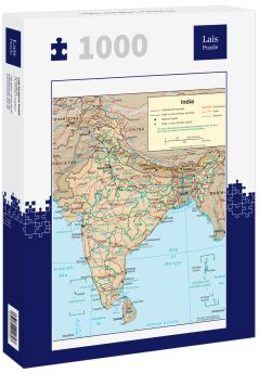 Lais Puzzle - Physische Landkarte Indien - 1.000 Teile