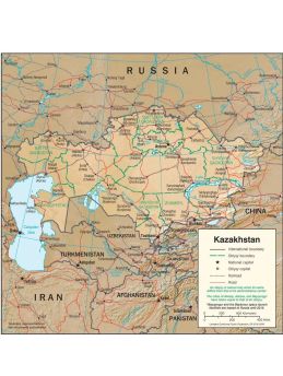 Lais Puzzle - Physische Landkarte Kasachstan - 500 Teile