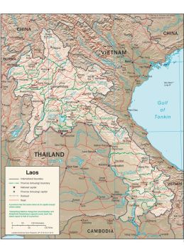 Lais Puzzle - Physische Landkarte Laos - 1.000 Teile