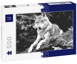 Lais Puzzle - Wolf schwarz weiß - 500 Teile