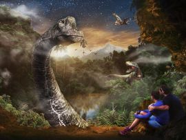 Lais Puzzle - Menschen beobachten Dinosaurier - 1.000 Teile