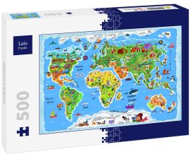 Lais Puzzle - Weltkarte in englisch - 500 Teile
