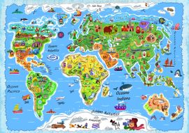 Lais Puzzle - Weltkarte in italienisch - 100, 200, 500 & 1.000 Teile