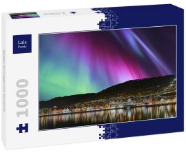 Lais Puzzle - Bergen Norwegen mit Nordlicht - 1.000 Teile