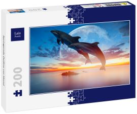 Lais Puzzle - Springende Delfine vor Mond - 200 Teile