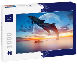 Lais Puzzle - Springende Delfine vor Mond - 1.000 Teile
