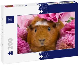 Lais Puzzle - Meerschweinchen in rosa Blumen - 200 Teile