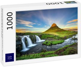 Lais Puzzle - Sonnenuntergang über Kirkjufellsfoss Wasserfall und Kirkjufell Berg in Island - 1.000 Teile