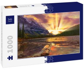 Lais Puzzle - Farbenfroher Sonnenaufgang über Bergen mit Bergfluss - 1.000 Teile
