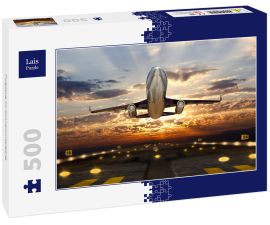 Lais Puzzle - Flugzeug im Sonnenuntergang - 500 Teile