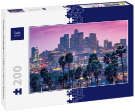 Lais Puzzle - Sonnenuntergang mit Palmen und Los Angeles - 200 Teile
