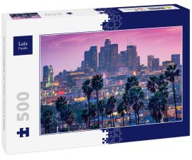Lais Puzzle - Sonnenuntergang mit Palmen und Los Angeles - 500 Teile