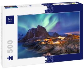Lais Puzzle - Aurora borealis / Nordlicht auf den Lofoten, Norwegen - 500 Teile