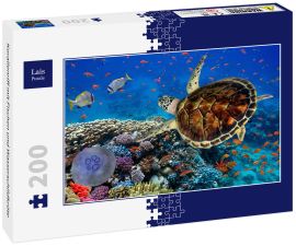 Lais Puzzle - Korallenriff mit Fischen und Wasserschildkröte - 200 Teile