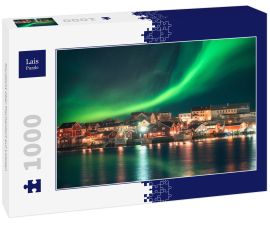 Lais Puzzle - Nordlicht über Fischerdorf auf Lofoten - 1.000 Teile