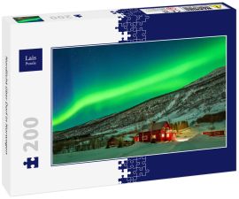 Lais Puzzle - Nordlicht über Dorf in Norwegen - 200 Teile