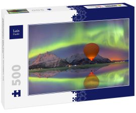 Lais Puzzle - Heißluftballon über Tromsö, Norwegen, mit spektakulärem Nordlicht - 500 Teile