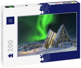 Lais Puzzle - Eismeerkathedrale Tromsö Norwegen mit Nordlicht - 200 Teile