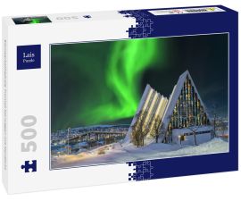 Lais Puzzle - Eismeerkathedrale Tromsö Norwegen mit Nordlicht - 500 Teile