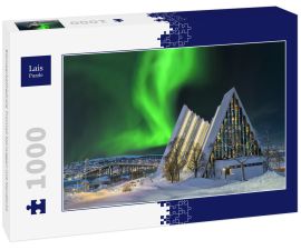 Lais Puzzle - Eismeerkathedrale Tromsö Norwegen mit Nordlicht - 1.000 Teile