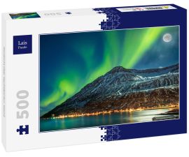 Lais Puzzle - Nordlicht über Seydisfjordur, Island - 500 Teile