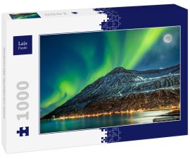Lais Puzzle - Nordlicht über Seydisfjordur, Island - 1.000 Teile