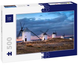 Lais Puzzle - Windmühlen von Consuegra im Sonnenuntergang, Castilla-La Mancha, Spanien - 500 Teile