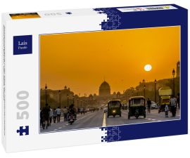 Lais Puzzle - Sonnenuntergang in der Nähe der Präsidentenresidenz, Rashtrapati Bhavan, Neu-Delhi, Indien. - 500 Teile