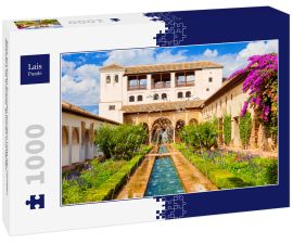Lais Puzzle - Blick auf einen Brunnen auf dem Platz der Heiligen Alhambra de Granada. Brunnen und Gärten - 1.000 Teile
