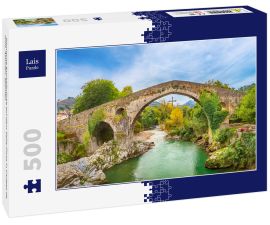Lais Puzzle - Römische Buckelbrücke auf dem Sella-Fluss in Cangas de Onis, Asturien, Spanien - 500 Teile