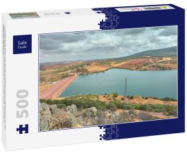 Lais Puzzle - Landschaft des Puerto de Vallehermoso Reservoirs in der Gemeinde der Stadt Alhambra, Ciudad Real, Castilla la Mancha, Spanien - 500 Teile