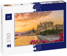 Lais Puzzle - Landschaft mit Kathedrale La Seu im Sonnenuntergang, Palma de Mallorca, Balearen, Spanien - 100 Teile