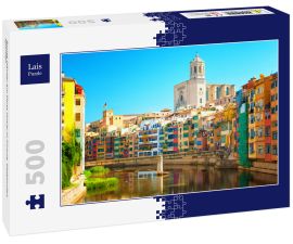 Lais Puzzle - Bunte Häuser am Fluss Onyar in Girona, Katalonien, Spanien - 500 Teile