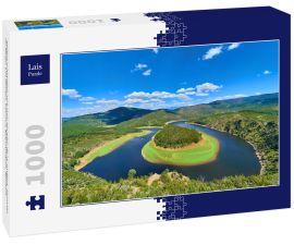 Lais Puzzle - Melero schlängelt sich vom Mirador de la Antigua, Riomalo de Abajo, Las Hurdes, Caceres, Extremadura, Spanien - 1.000 Teile