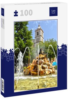 Lais Puzzle - Don Benito, monumentaler Brunnen und Turm der Kirche von Santiago, Extremadura - 100 Teile
