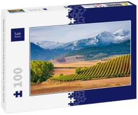 Lais Puzzle - Weinberge mit San Lorenzo Berg als Hintergrund, La Rioja, Spanien - 100 Teile