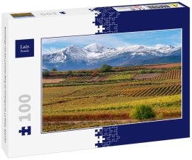 Lais Puzzle - Weinberge mit San Lorenzo Berg als Hintergrund, La Rioja, Spanien - 100 Teile