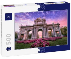 Lais Puzzle - Die Alcala-Tür (Puerta de Alcala). Wahrzeichen von Madrid, Spanien bei Sonnenuntergang - 500 Teile