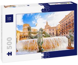 Lais Puzzle - Fuente del Turia mit Neptun Statue in Valencia - 500 Teile