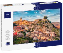 Lais Puzzle - Wunderbares Morgenstadtbild der Stadt Novara di Sicilia. Erstaunliche Frühlingsansicht von Sizilien, Italien, Europa - 500 Teile